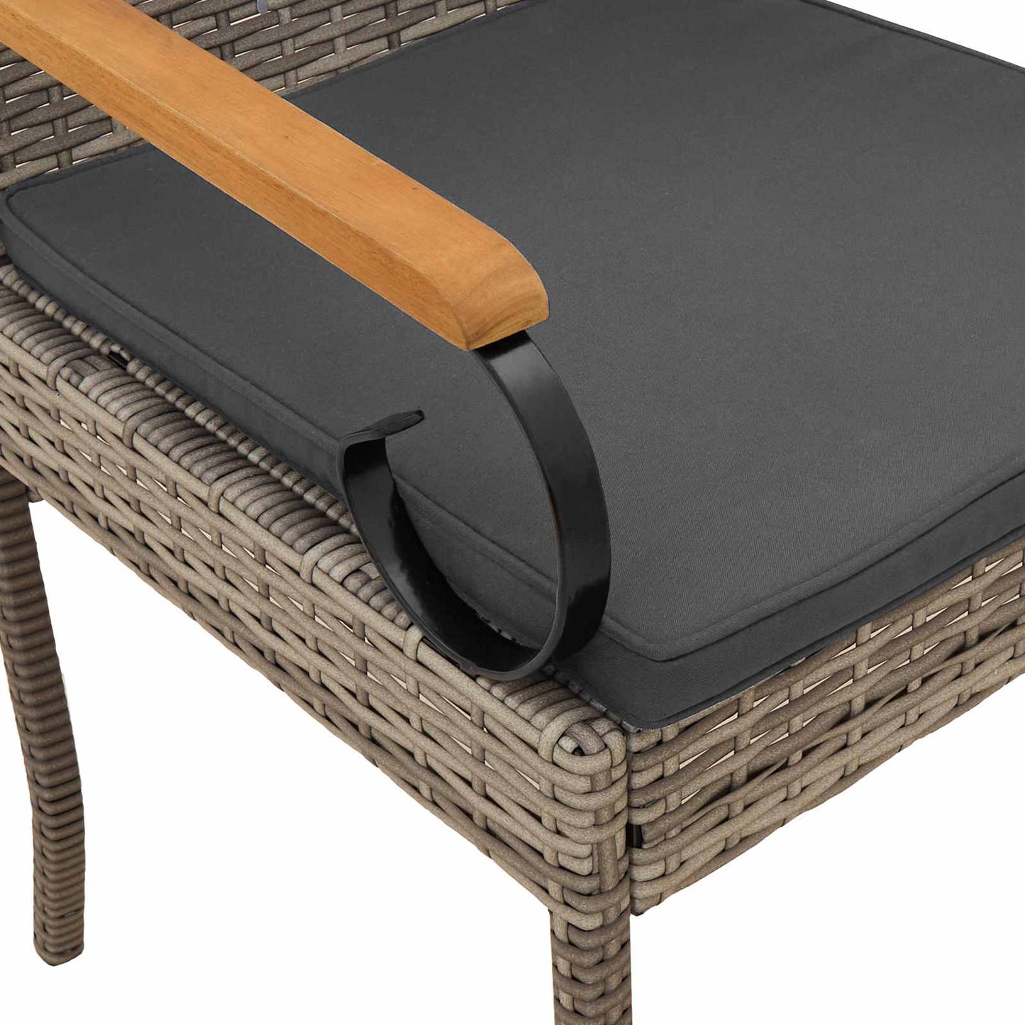 Sedie da giardino con cuscino 2 pcs Grigio e Grigio Scuro | homemem39