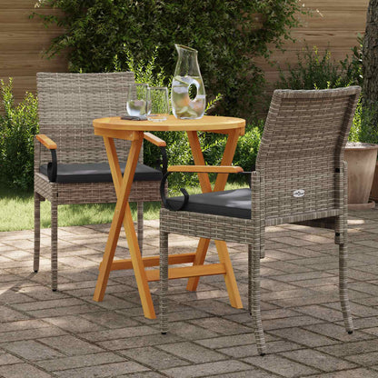 Sedie da giardino con cuscino 2 pcs Grigio e Grigio Scuro