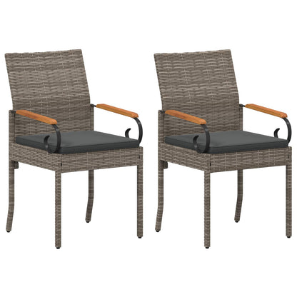 Sedie da giardino con cuscino 2 pcs Grigio e Grigio Scuro | homemem39