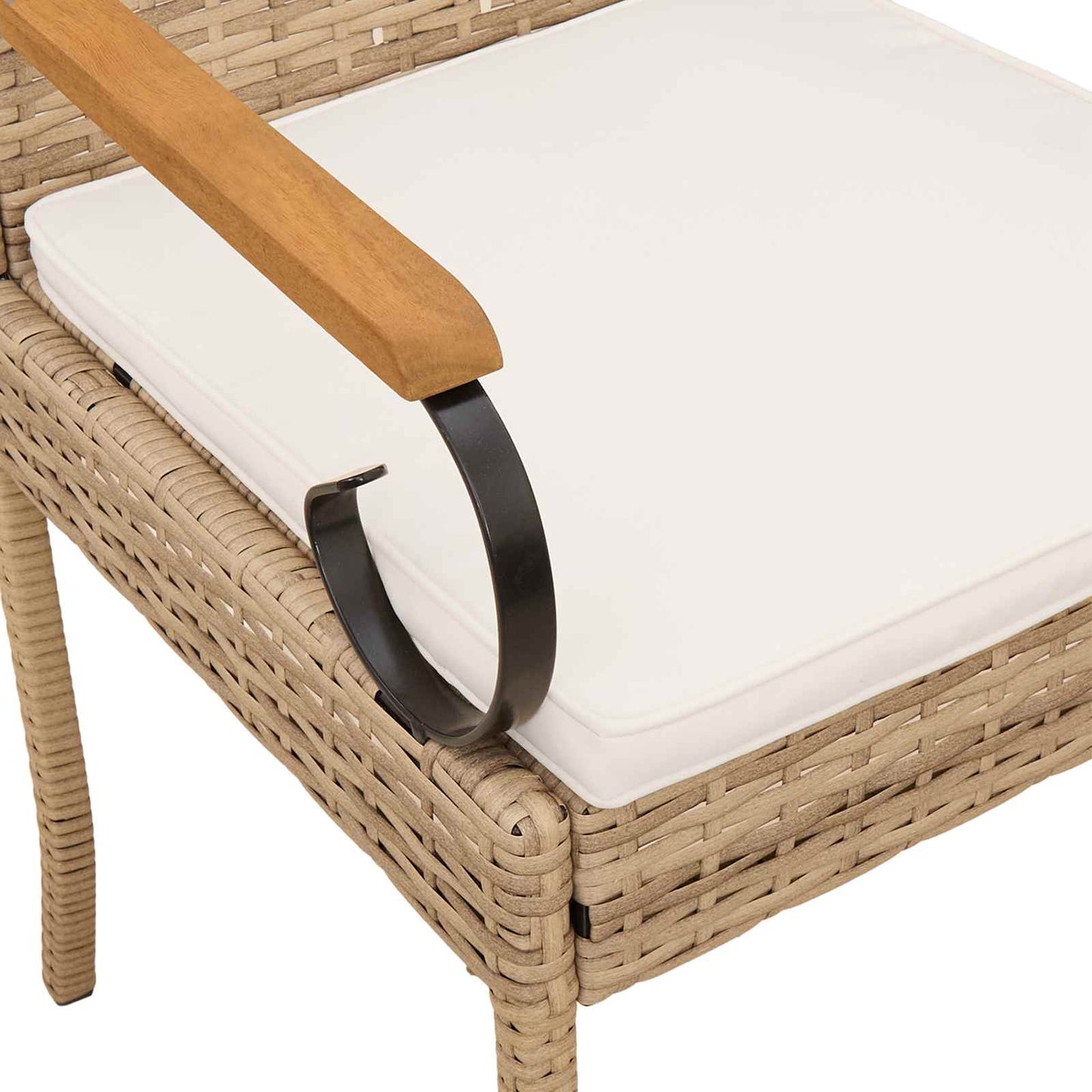 Sedie da giardino con cuscino 2 pcs Beige e Bianco Crema | homemem39