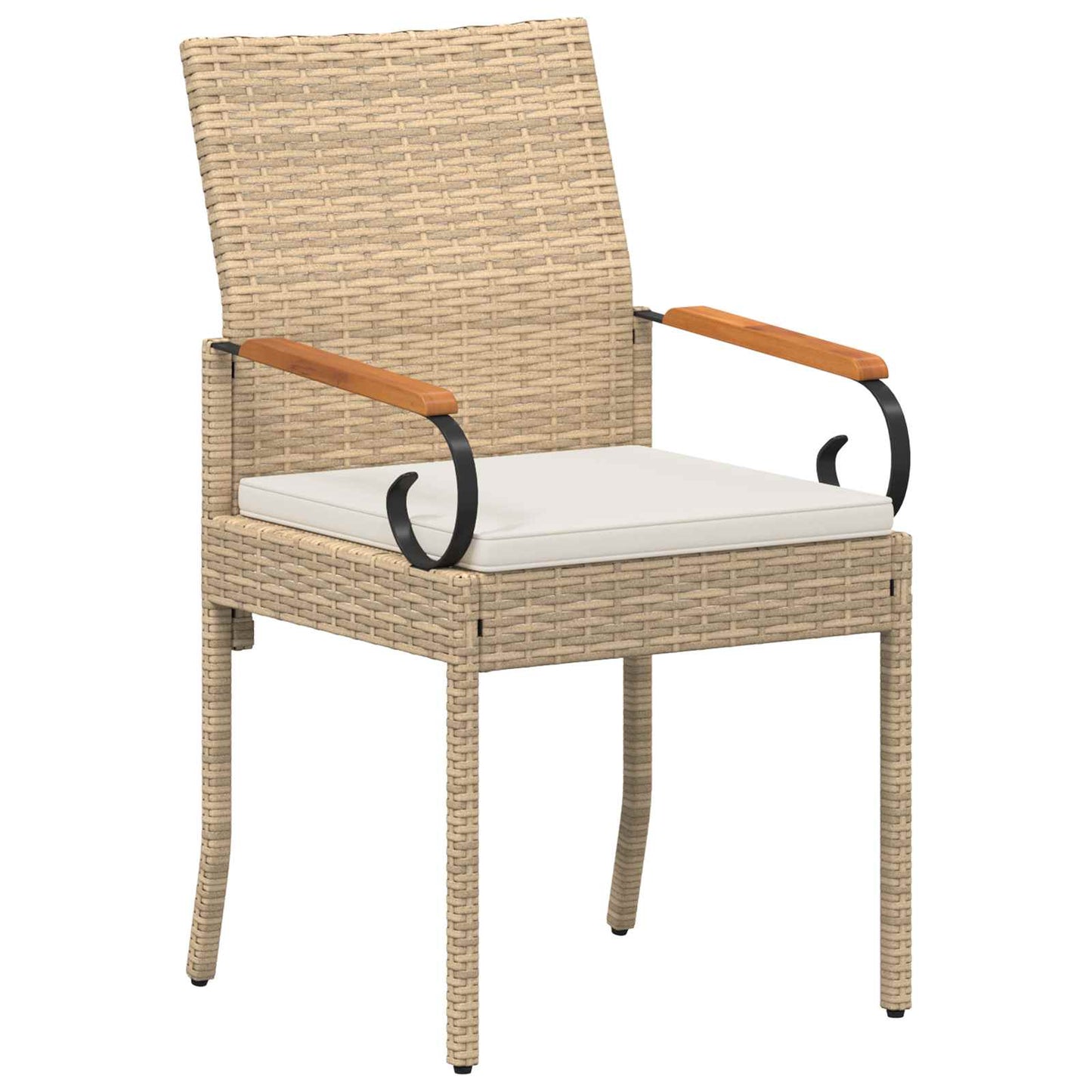 Sedie da giardino con cuscino 2 pcs Beige e Bianco Crema | homemem39