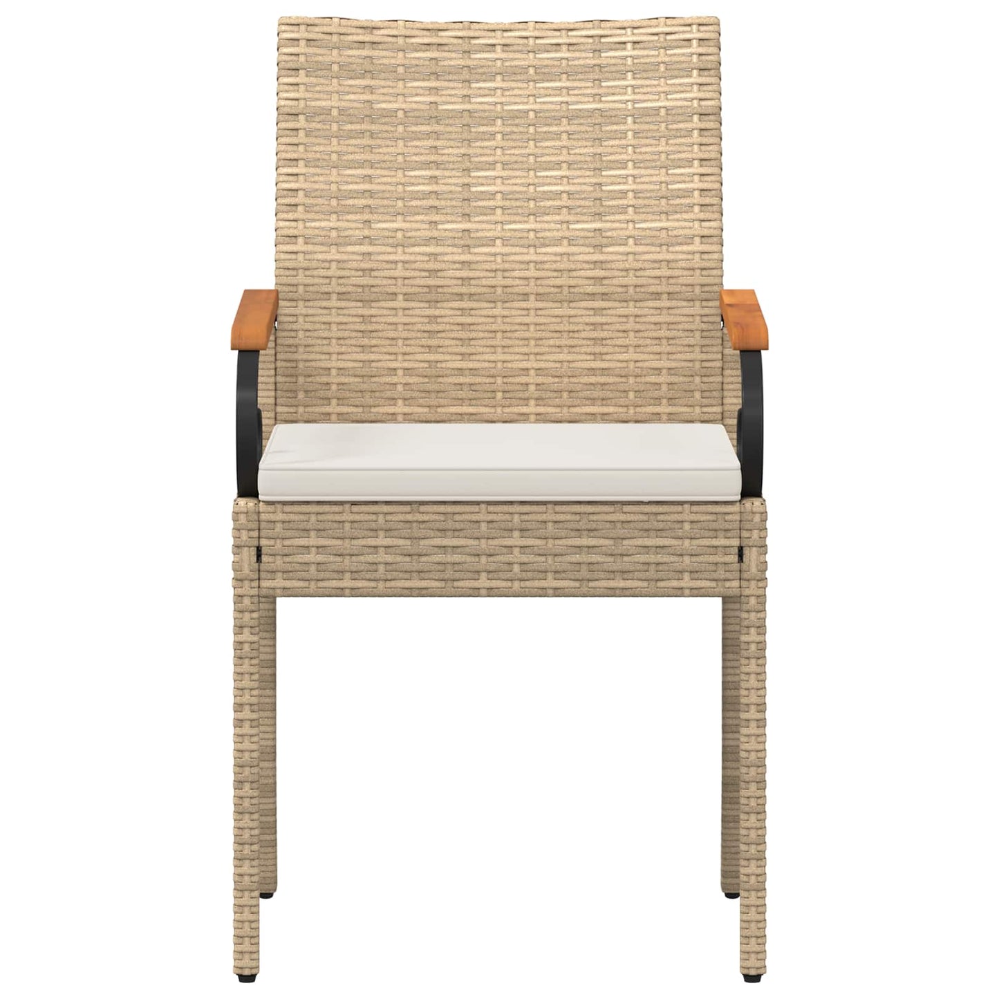 Sedie da giardino con cuscino 2 pcs Beige e Bianco Crema | homemem39