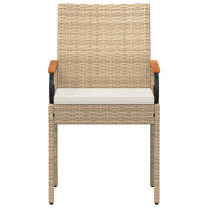 Sedie da giardino con cuscino 2 pcs Beige e Bianco Crema