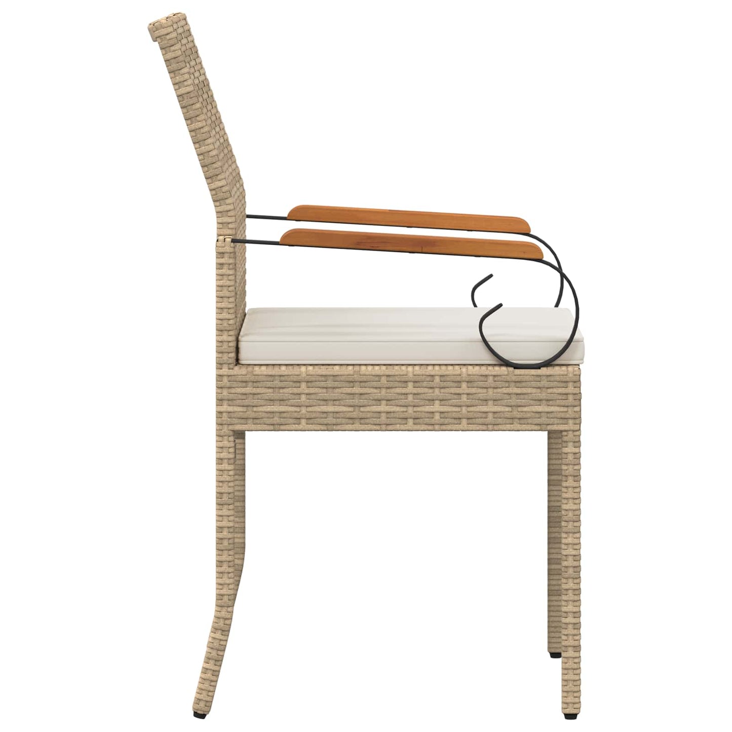 Sedie da giardino con cuscino 2 pcs Beige e Bianco Crema | homemem39
