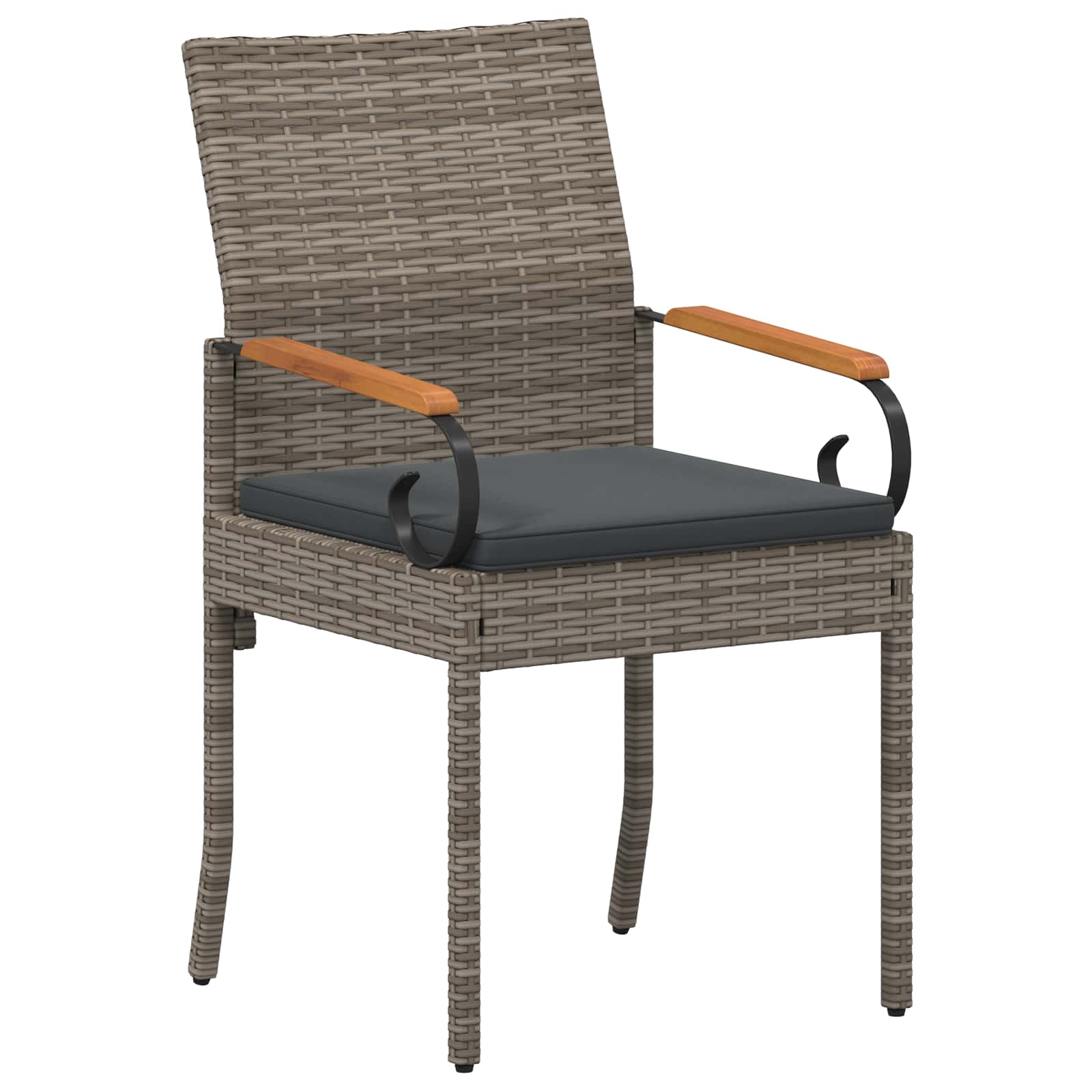 Sedie da giardino con cuscino 4 pcs Grigio e Grigio Scuro | homemem39