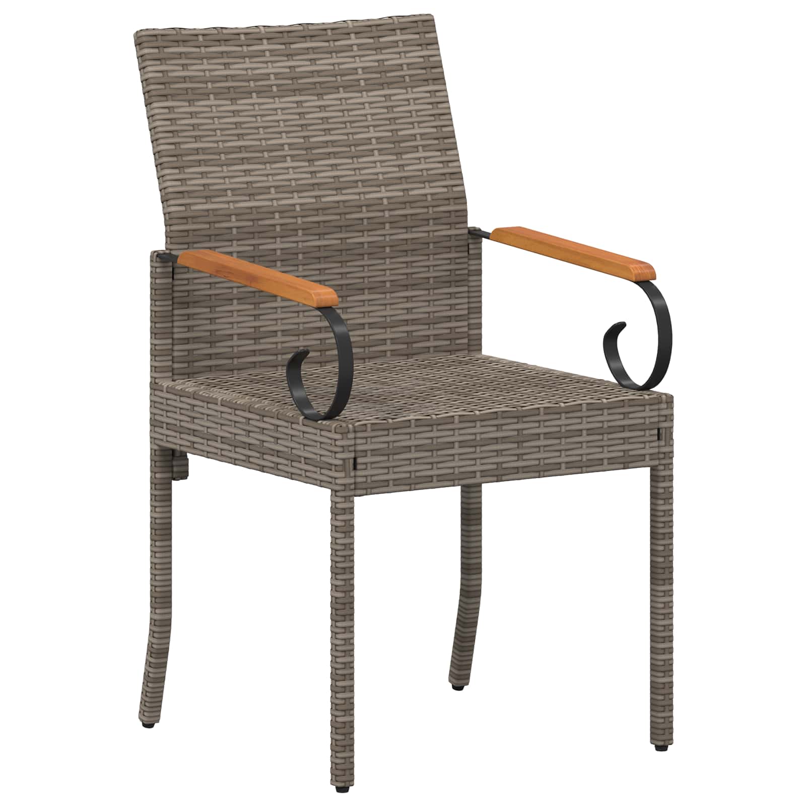 Sedie da giardino con cuscino 4 pcs Grigio e Grigio Scuro | homemem39