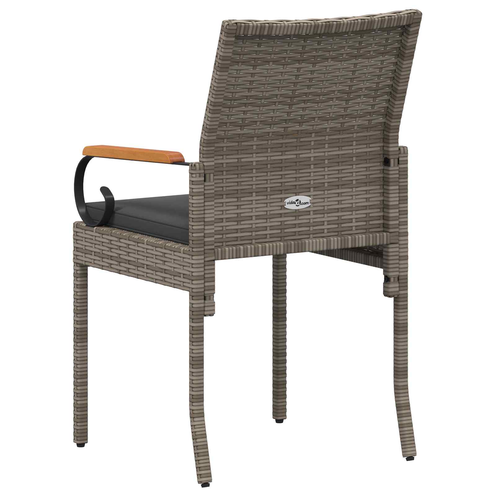 Sedie da giardino con cuscino 4 pcs Grigio e Grigio Scuro | homemem39