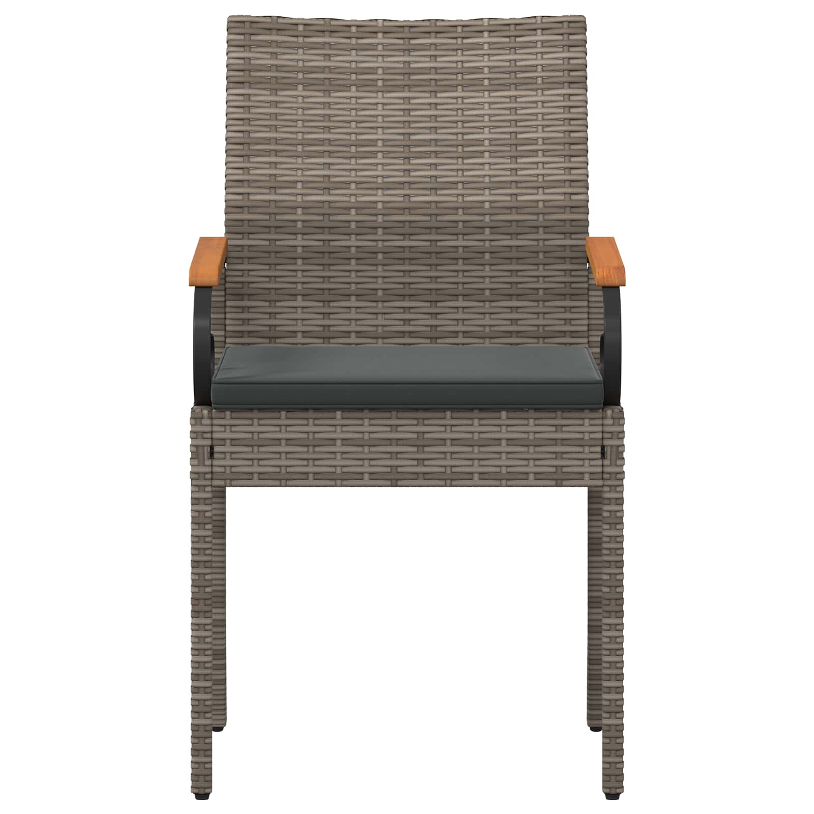 Sedie da giardino con cuscino 4 pcs Grigio e Grigio Scuro | homemem39