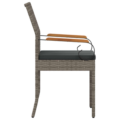 Sedie da giardino con cuscino 4 pcs Grigio e Grigio Scuro | homemem39