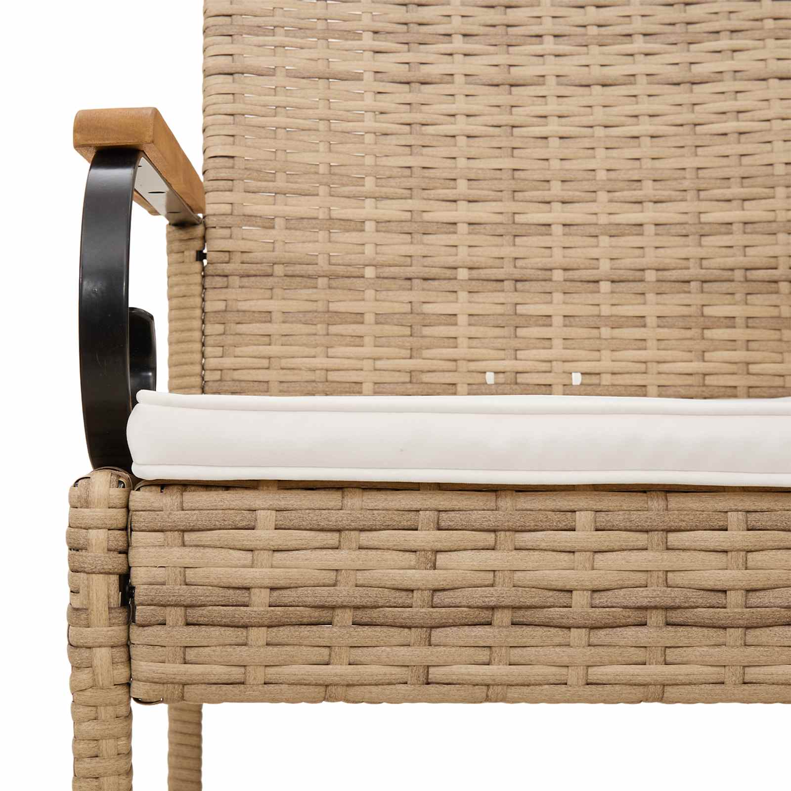 Sedie da giardino con cuscino 4 pcs Beige e Bianco Crema | homemem39