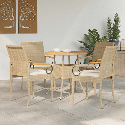 Sedie da giardino con cuscino 4 pcs Beige e Bianco Crema | homemem39