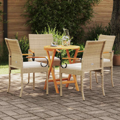 Sedie da giardino con cuscino 4 pcs Beige e Bianco Crema | homemem39