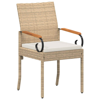 Sedie da giardino con cuscino 4 pcs Beige e Bianco Crema | homemem39