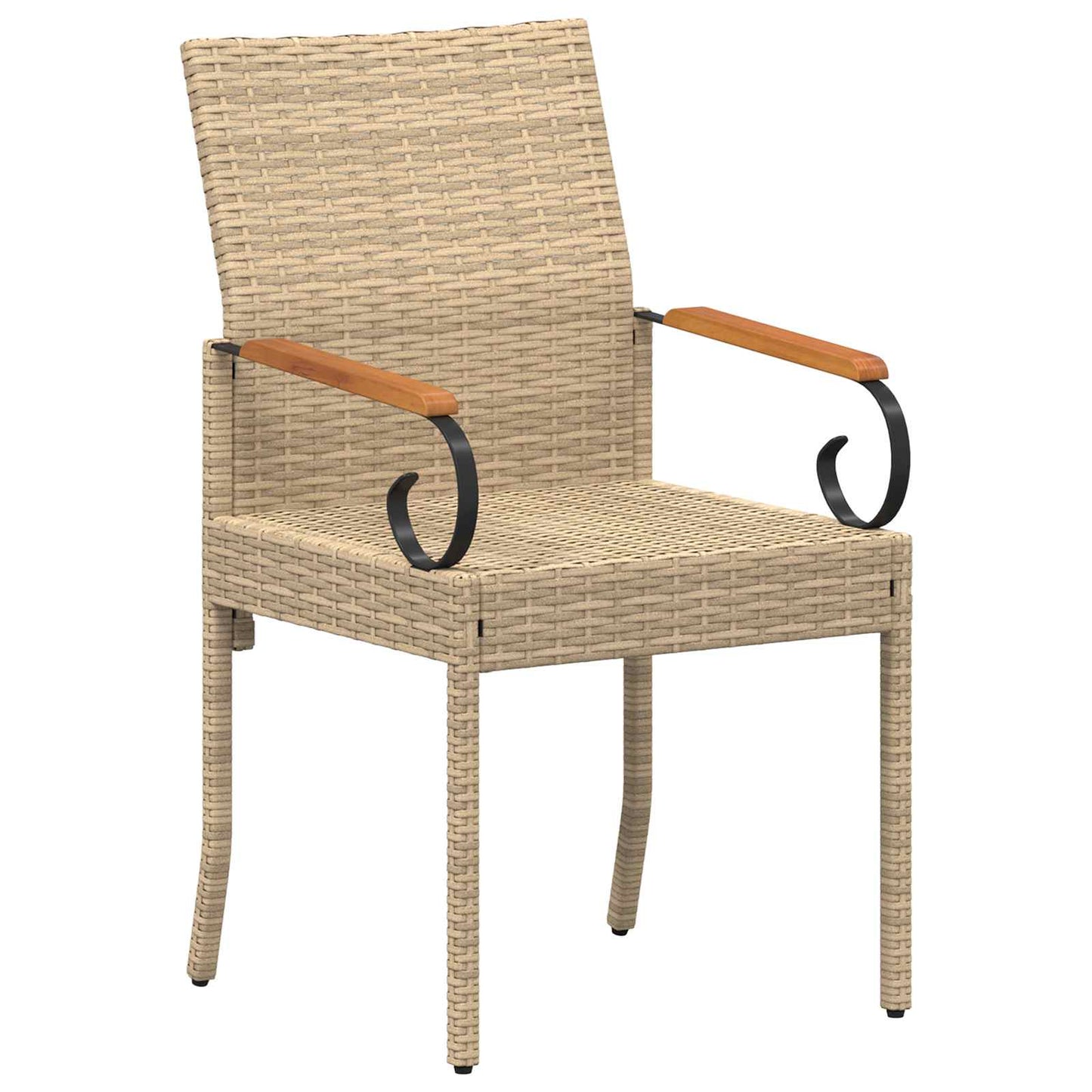 Sedie da giardino con cuscino 4 pcs Beige e Bianco Crema | homemem39