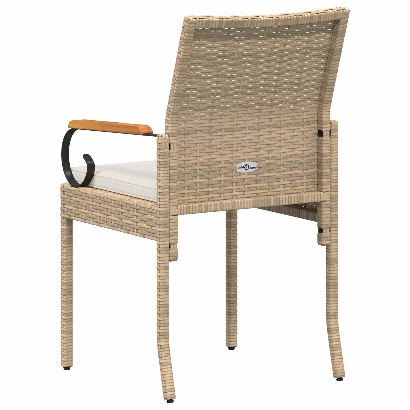 Sedie da giardino con cuscino 4 pcs Beige e Bianco Crema | homemem39