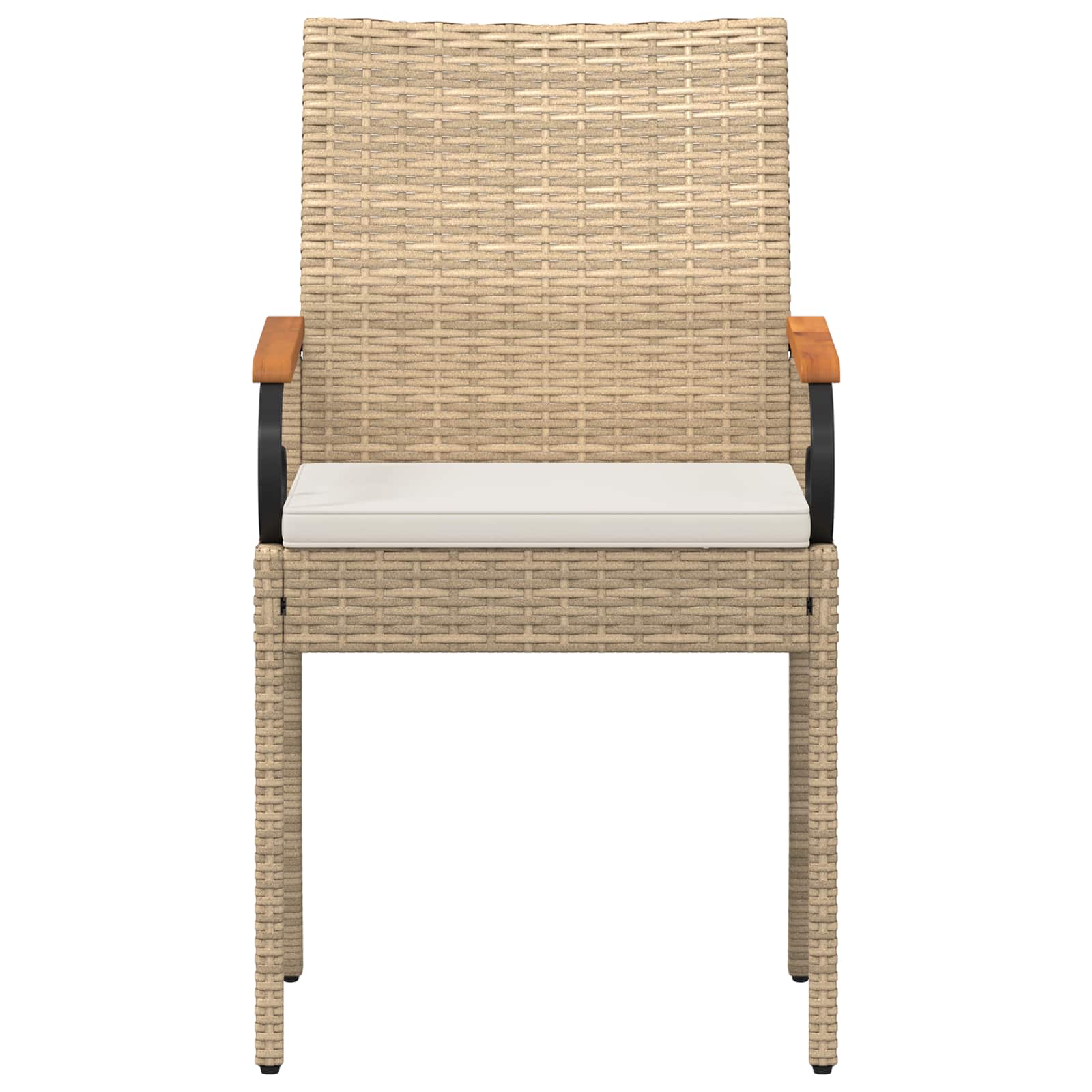 Sedie da giardino con cuscino 4 pcs Beige e Bianco Crema | homemem39