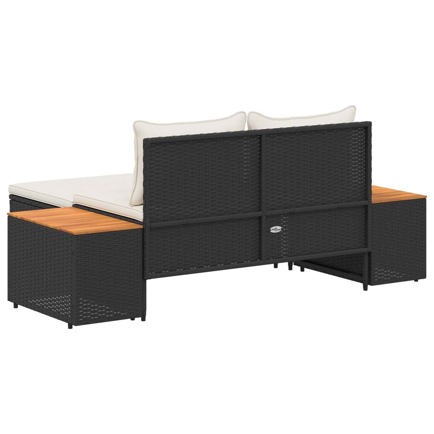 Set di divani da esterno con cuscino 4 pcs Nero e Bianco Crema | homemem39