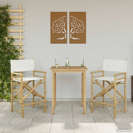 Sedia Direttore Pieghevole 2 pcs Naturale 58 x 48 x 115 cm | homemem39