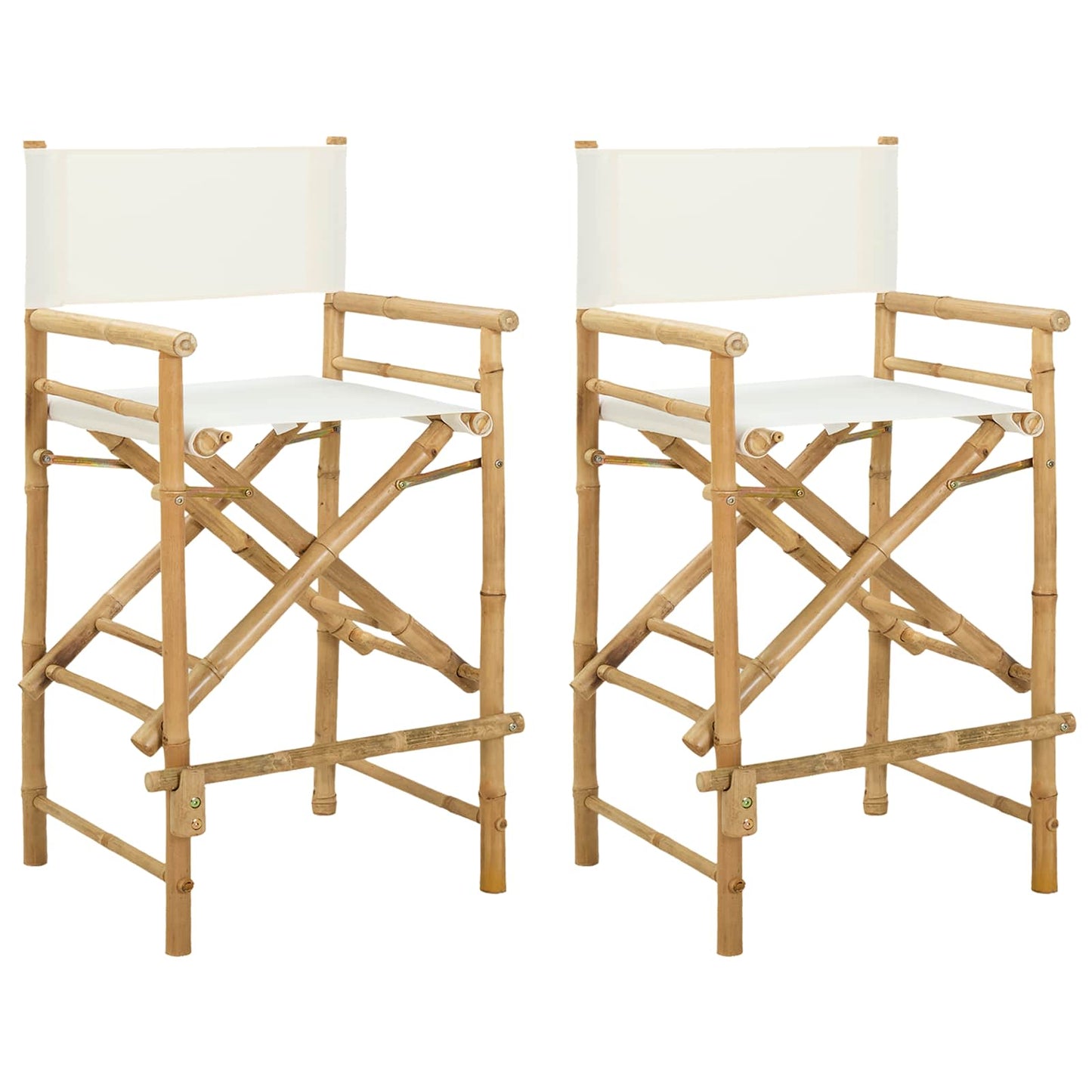 Sedia Direttore Pieghevole 2 pcs Naturale Bambù