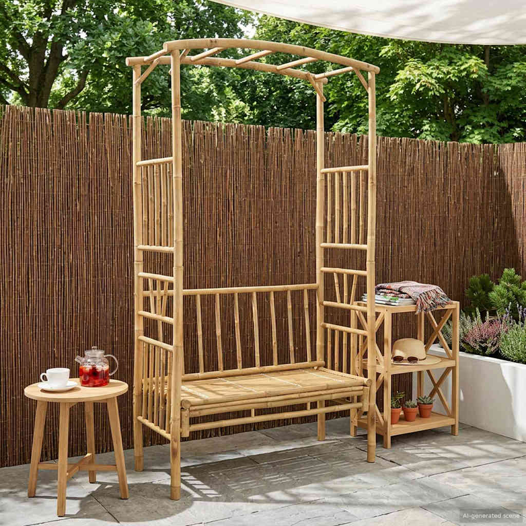 Arco da Giardino con Panchina 115 x 50 x 205 cm Bambù | homemem39
