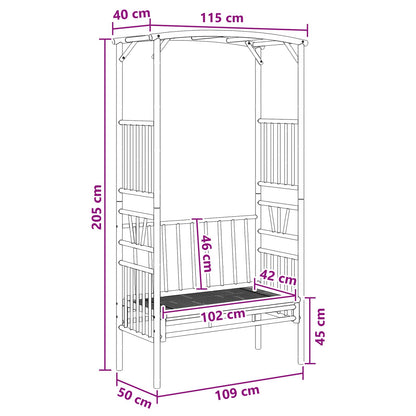 Arco da Giardino con Panchina 115 x 50 x 205 cm Bambù | homemem39