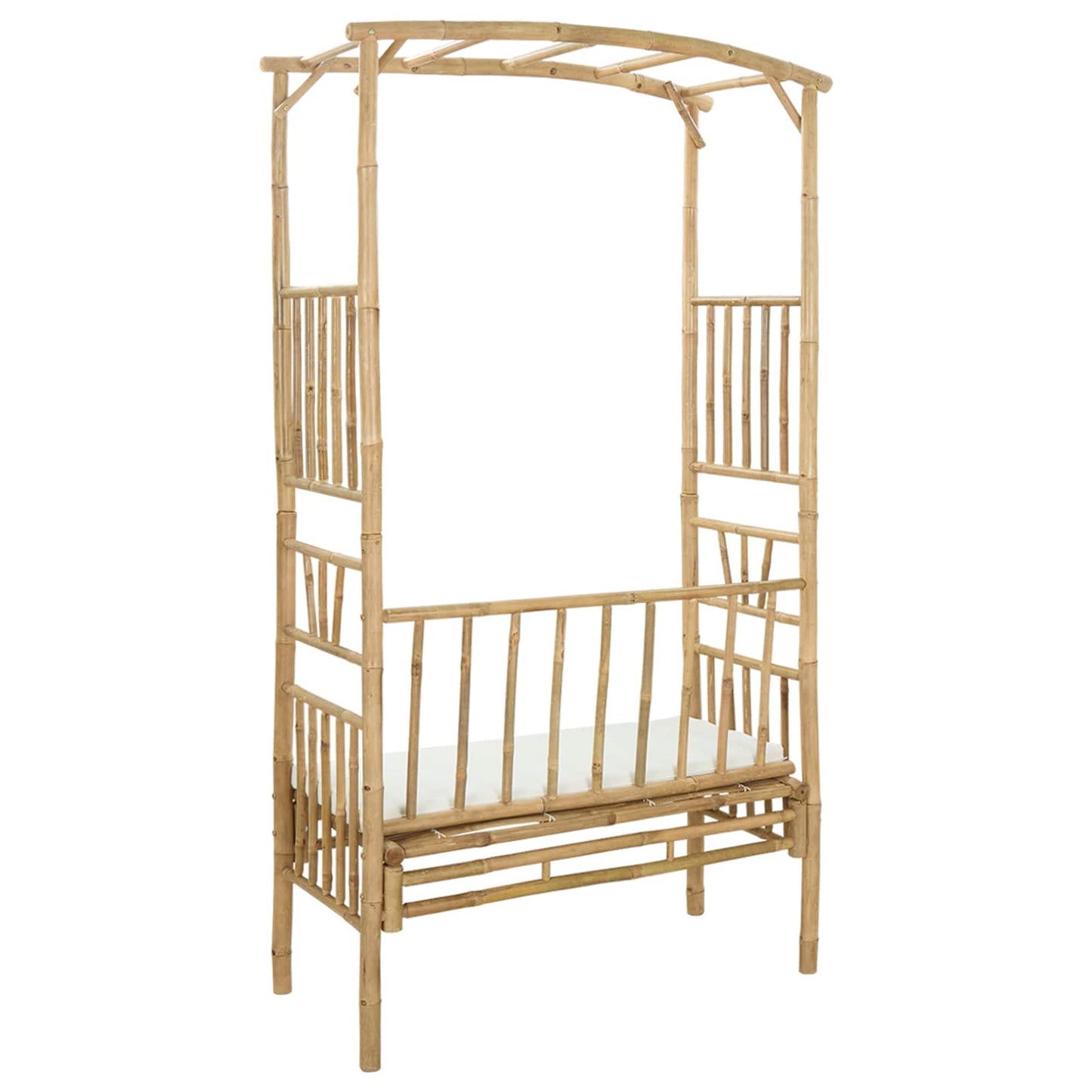 Arco da Giardino con Panchina Bianco Crema 115 x 50 x 205 cm | homemem39