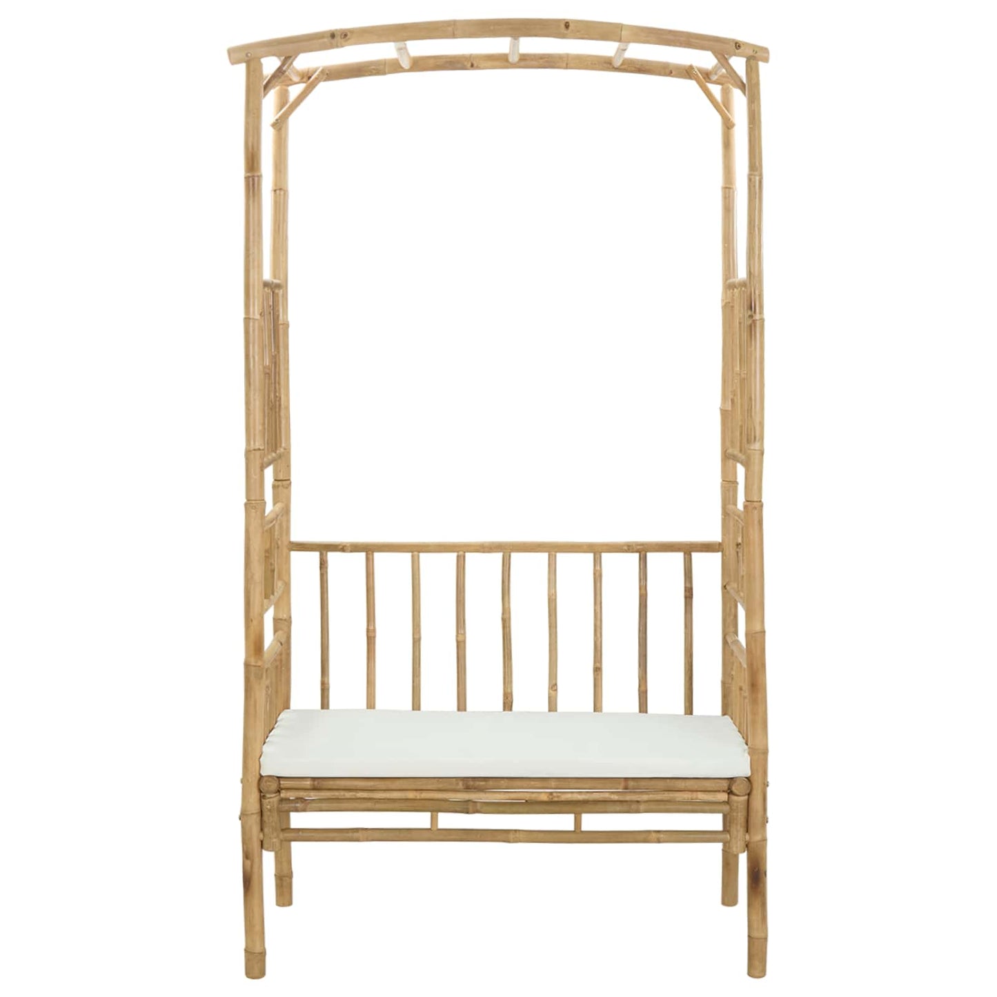 Arco da Giardino con Panchina Bianco Crema 115 x 50 x 205 cm | homemem39