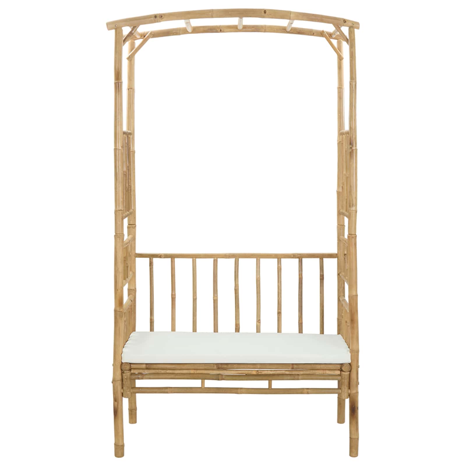 Arco da Giardino con Panchina Bianco Crema 115 x 50 x 205 cm | homemem39