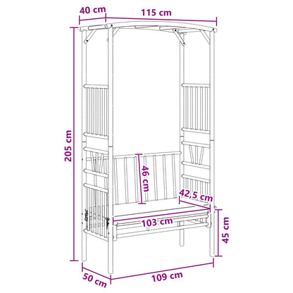 Arco da Giardino con Panchina Bianco Crema 115 x 50 x 205 cm | homemem39