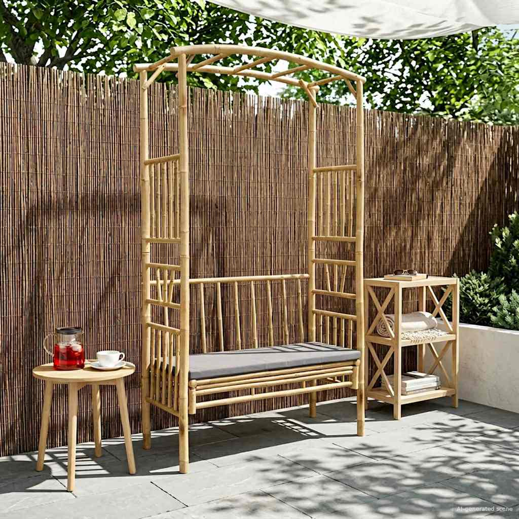 Arco da Giardino con Panchina Grigio Scuro 115 x 50 x 205 cm | homemem39