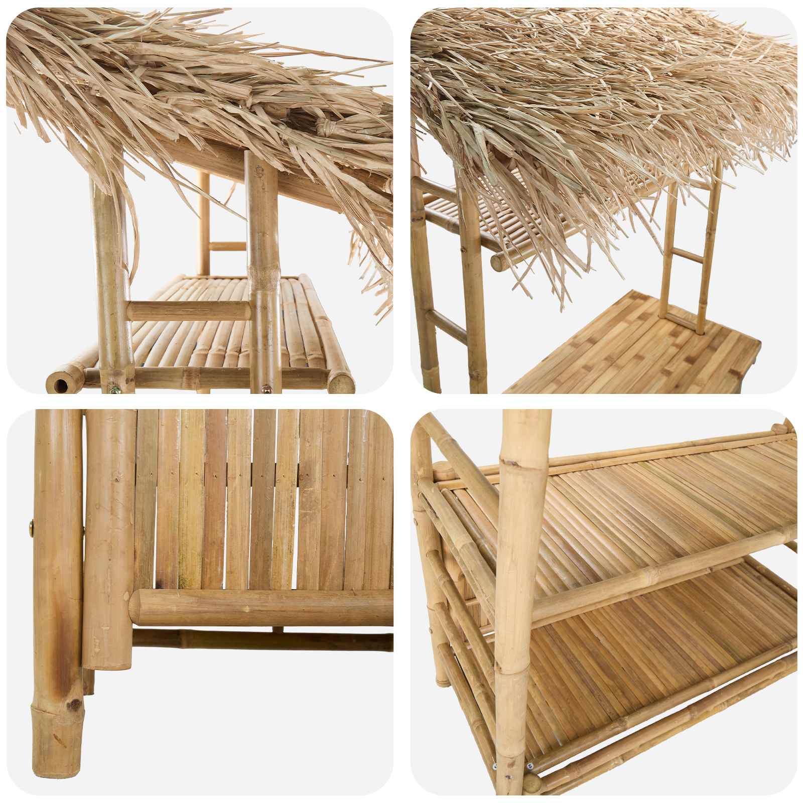 Tavolo da bar da esterno Naturale 110 x 50 x 209 cm Bambù | homemem39