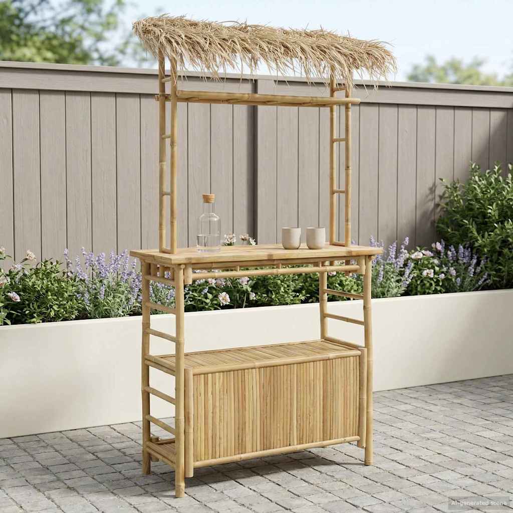 Tavolo da bar da esterno Naturale 110 x 50 x 209 cm Bambù