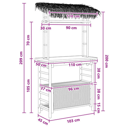 Tavolo da bar da esterno Naturale 110 x 50 x 209 cm Bambù | homemem39