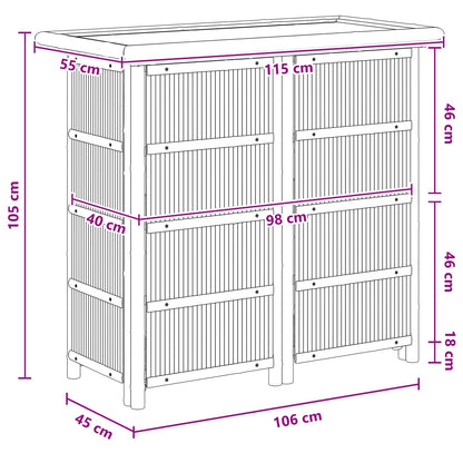 Tavolo da bar da esterno Naturale 115 x 55 x 105 cm Bambù | homemem39