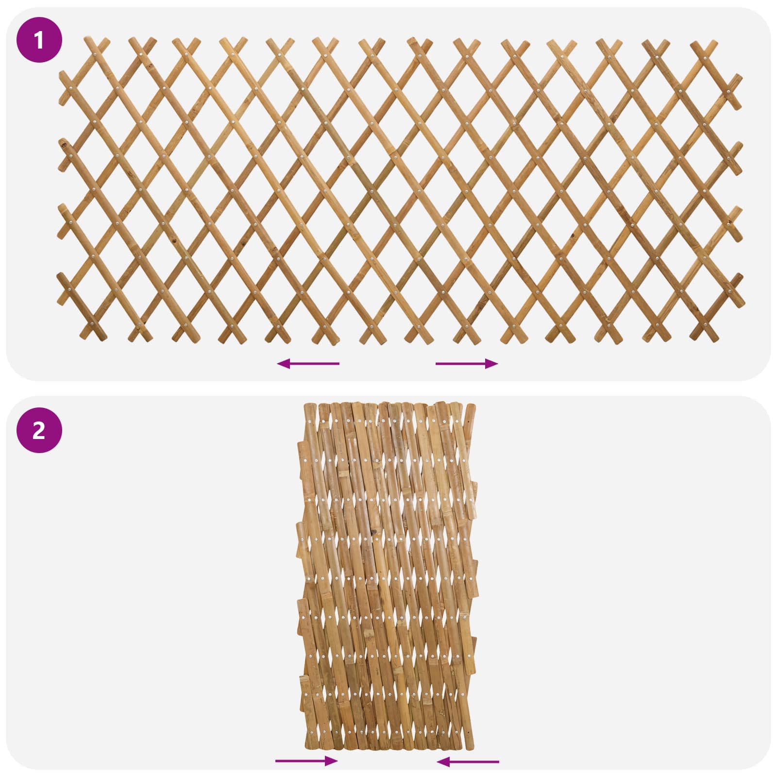 Recinto Trellis Espandibile 2 pcs Marrone Chiaro 100 x 105 cm | homemem39