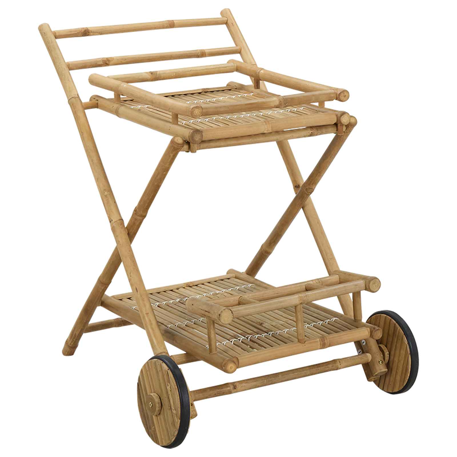 Carrello da servizio con ruote Naturale 79 x 67,5 x 84 cm Bambù | homemem39
