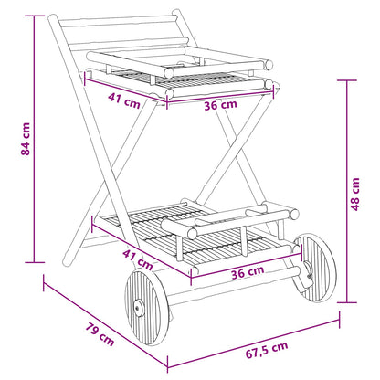 Carrello da servizio con ruote Naturale 79 x 67,5 x 84 cm Bambù | homemem39