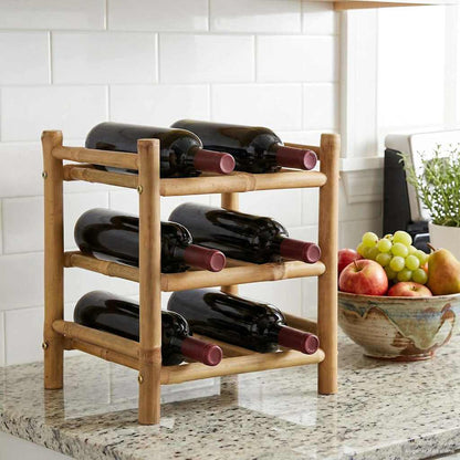 Portabottiglie Naturale 32,5 x 29,5 x 36 cm Bambù | homemem39