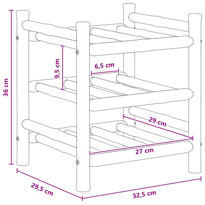Portabottiglie Naturale 32,5 x 29,5 x 36 cm Bambù | homemem39