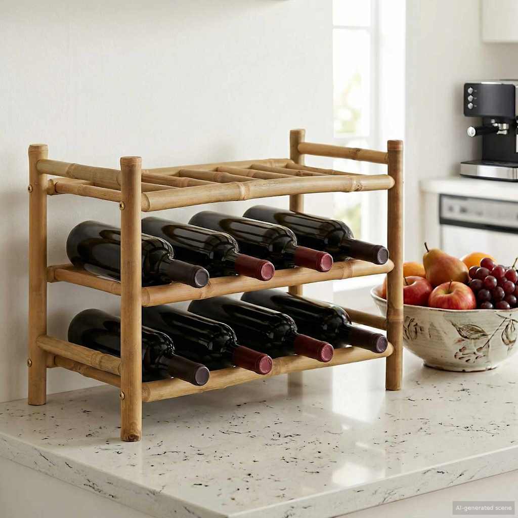 Portabottiglie Naturale 57 x 29,5 x 36 cm Bambù | homemem39