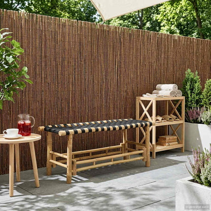 Panchina da giardino Naturale 110 x 38 x 40 cm Bambù | homemem39