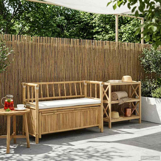 Panca da Giardino con Contenitore 110 x 47 x 80 cm Bambù