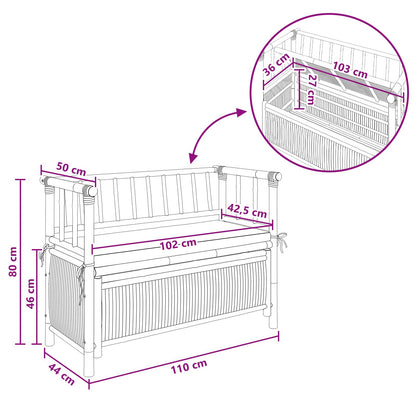 Panca da Giardino con Contenitore Naturale 110 x 47 x 80 cm | homemem39