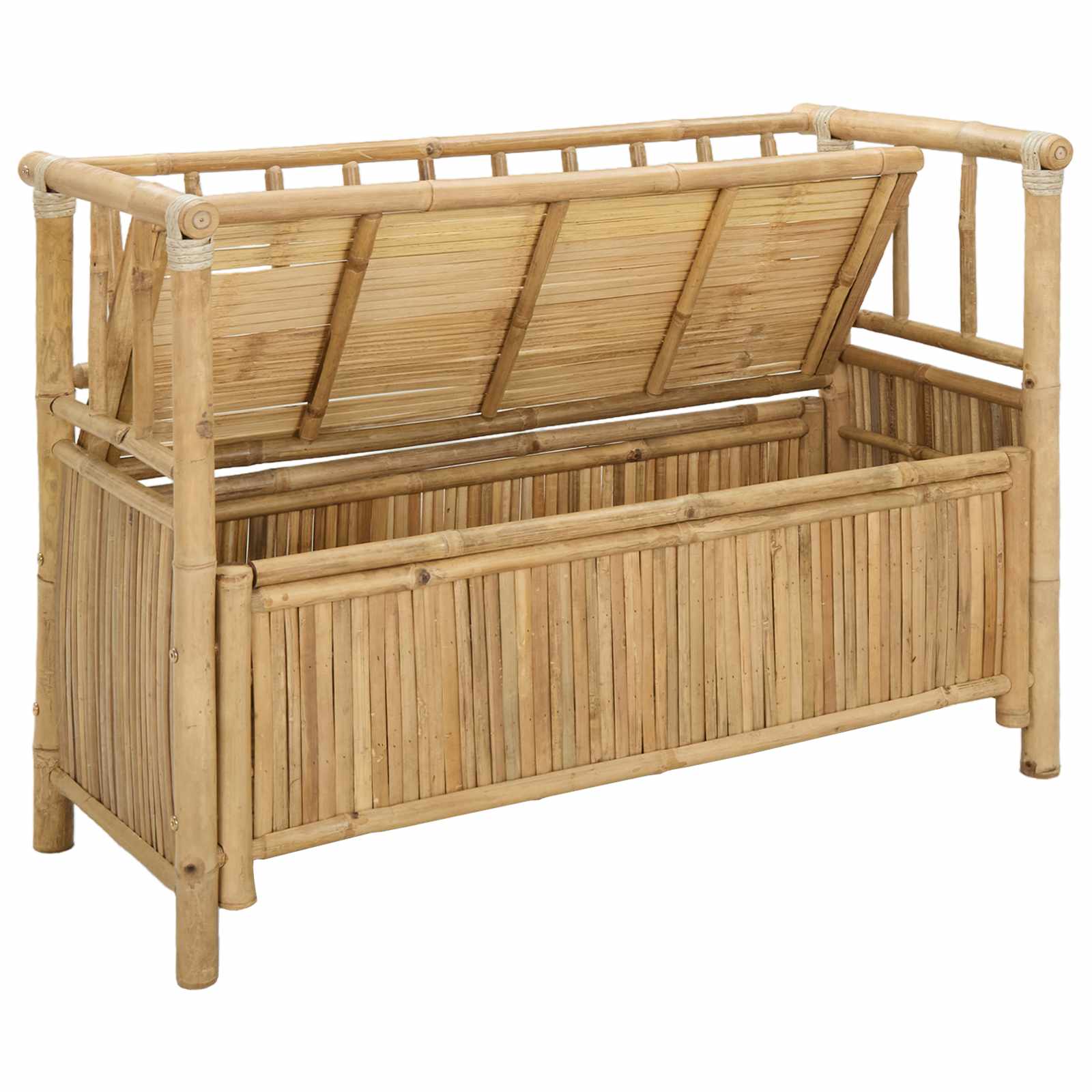 Panca da Giardino con Contenitore Naturale 110 x 47 x 80 cm | homemem39