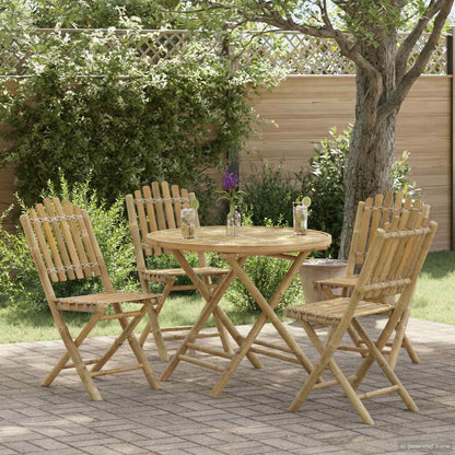 Sedia da Giardino 4 pz Naturale Bambù