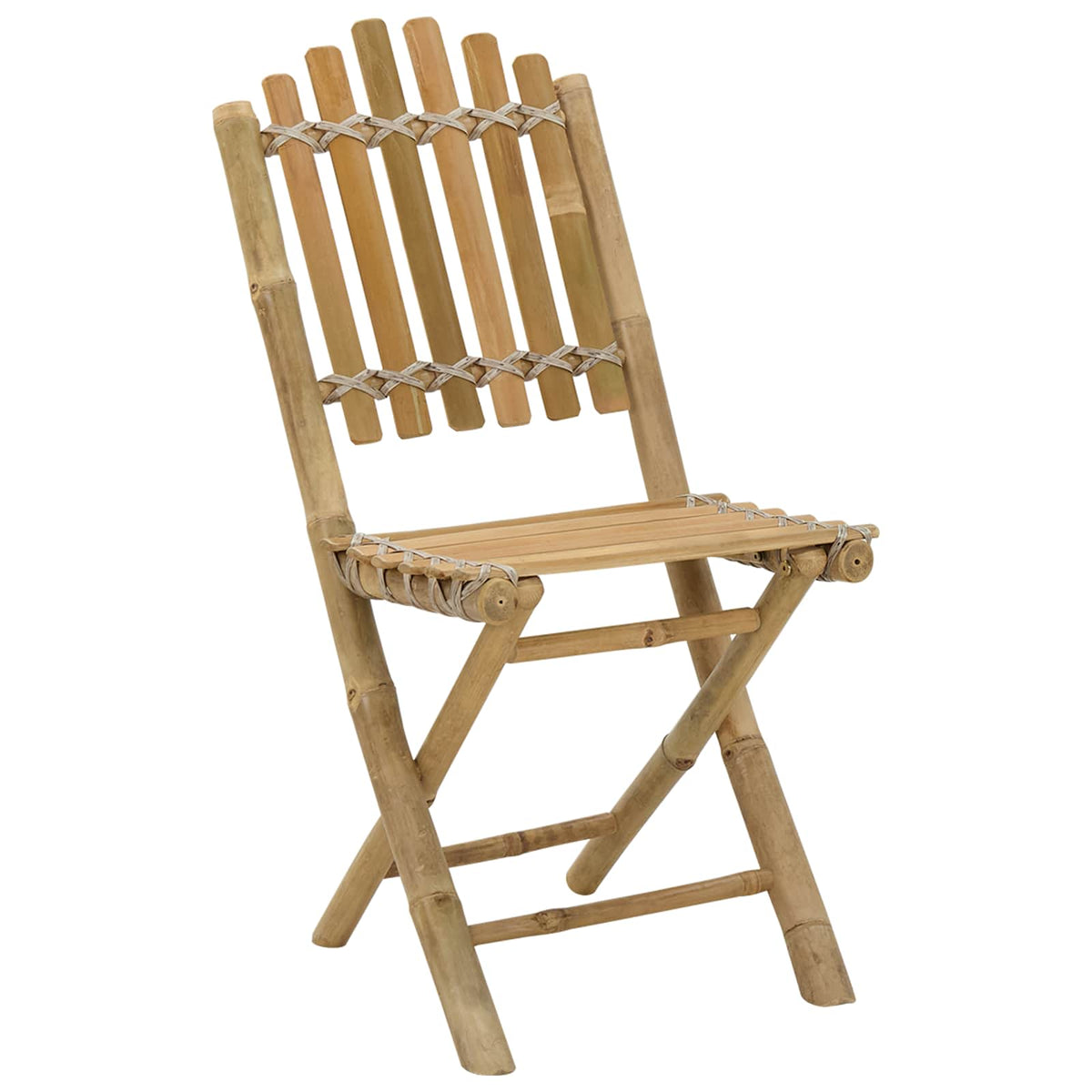 Sedia da Giardino 4 pz Naturale Bambù
