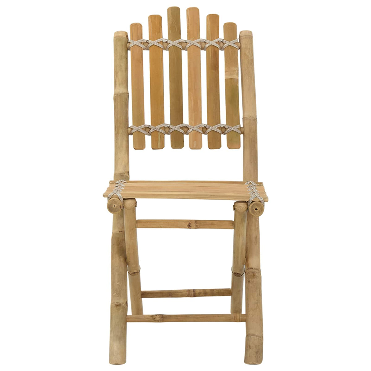 Sedia da Giardino 4 pz Naturale Bambù