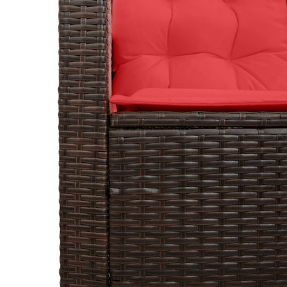 Set di divani da esterno 2 pcs Marrone e Rosso polyrattan | homemem39