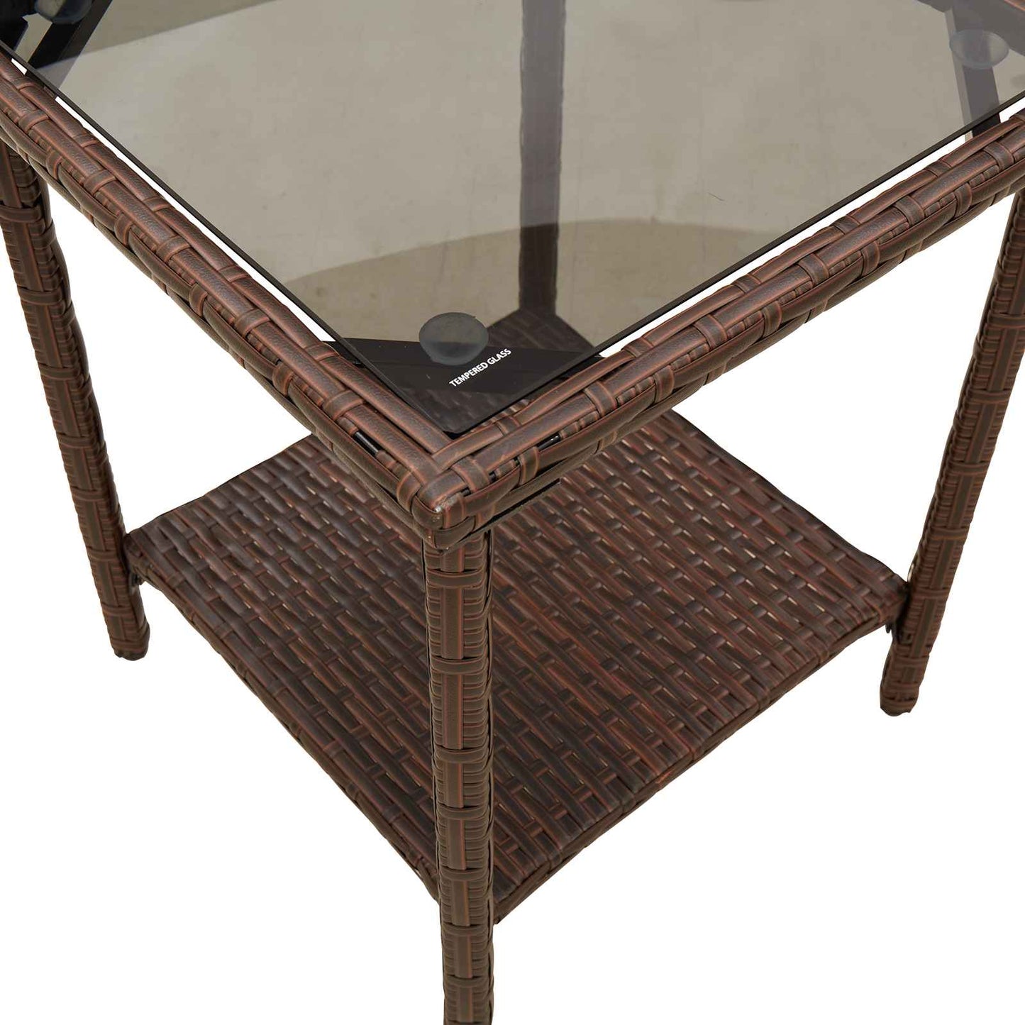 Set di divani da esterno 2 pcs Marrone e Rosso polyrattan