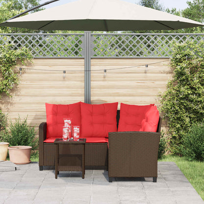 Set di divani da esterno 2 pcs Marrone e Rosso polyrattan | homemem39